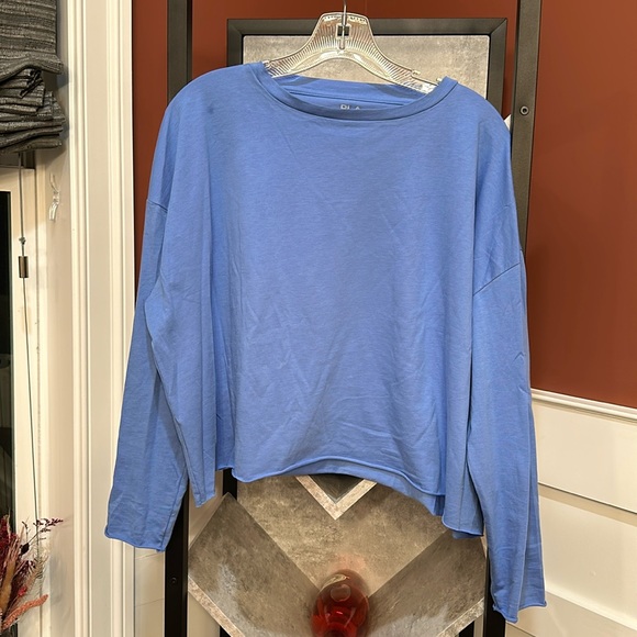 Planet Pima cotton mini luxury boxy tee in blue - Picture 1 of 3